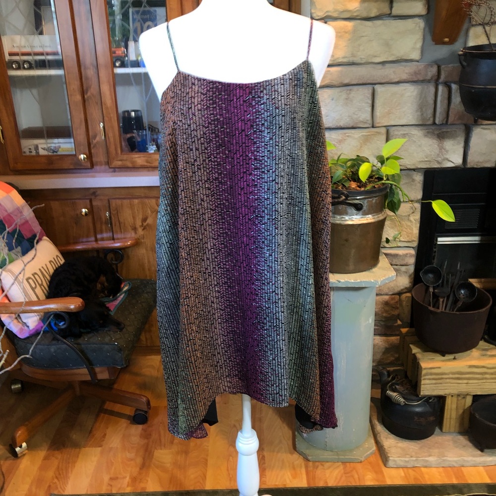 BCB GENERATION SIZE SMALL MULTICOLORED SLIP DRESS WITH ADJUSTABLE STRAPS